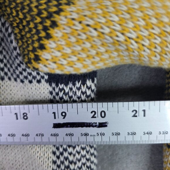 Womens Cabi Hooded Yellow Blue White Plaid Cardigan Sweater Acrylic & Cotton M - Picture 5 of 7
